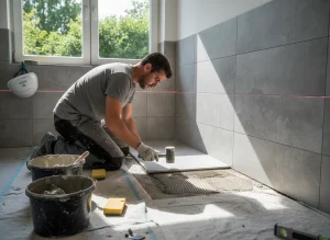 Fliesenarbeiten sind ein zentraler Bestandteil jeder Renovierung und Sanierung. Bei Azarm Bau legen wir besonderen Wert auf sorgfältige Fliesenverlegung, um langlebige, elegante und funktionale Räume zu schaffen. Ob Bad, Küche oder Wohnbereich – richtig verlegte Fliesen erhöhen den Wert Ihres Zuhauses und verbessern das Wohngefühl.