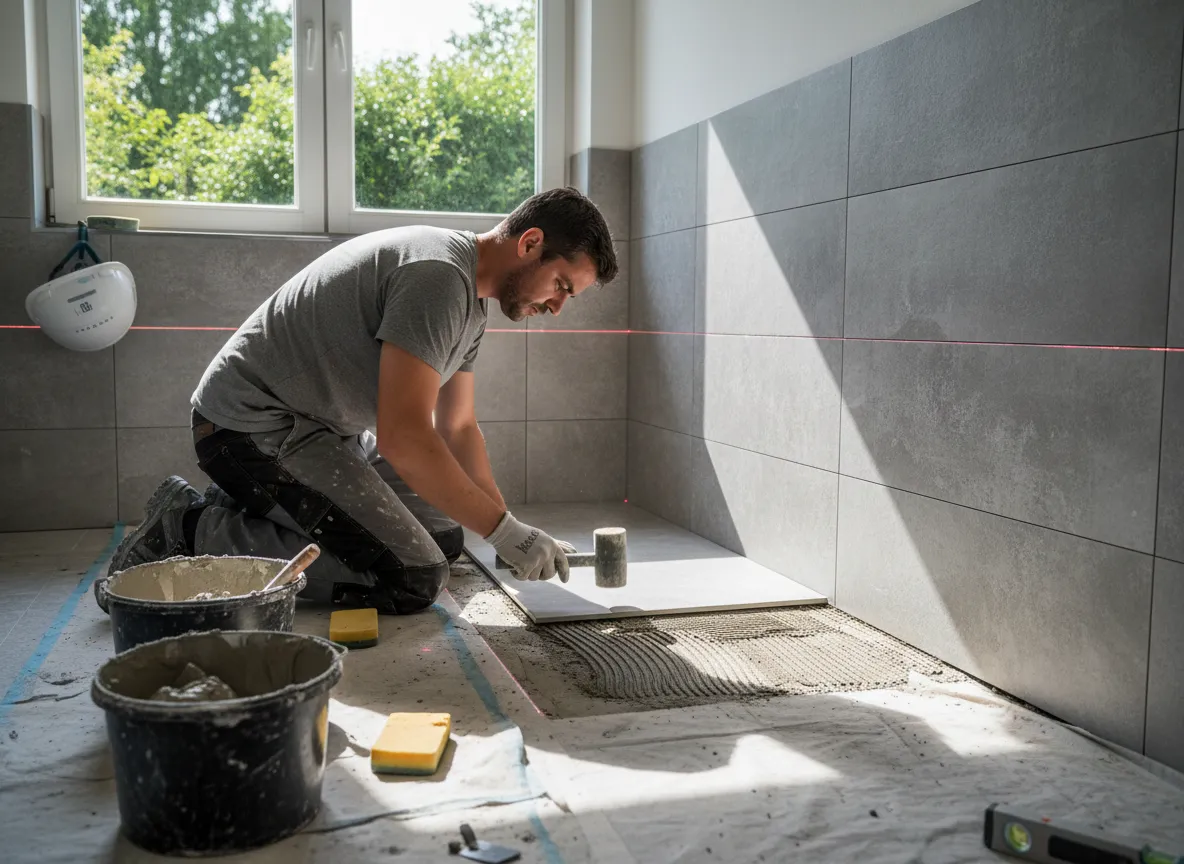 Fliesenarbeiten sind ein zentraler Bestandteil jeder Renovierung und Sanierung. Bei Azarm Bau legen wir besonderen Wert auf sorgfältige Fliesenverlegung, um langlebige, elegante und funktionale Räume zu schaffen. Ob Bad, Küche oder Wohnbereich – richtig verlegte Fliesen erhöhen den Wert Ihres Zuhauses und verbessern das Wohngefühl.